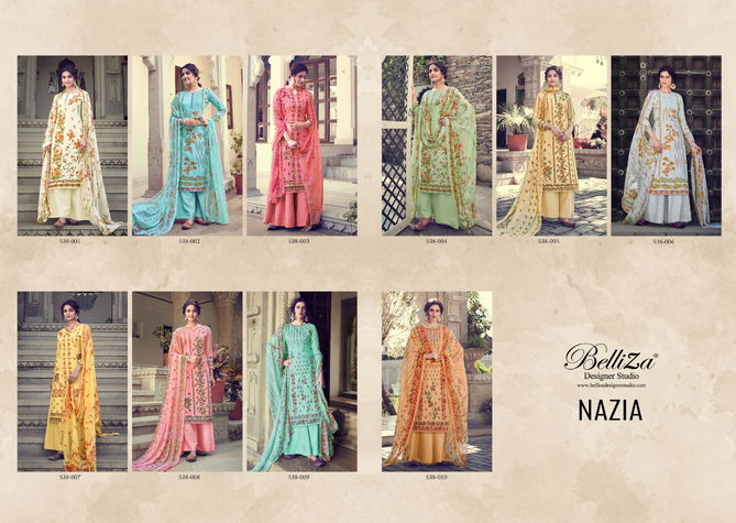 Belliza Nazia Latest Fancy Designer Casual Regular Wear Pure Cotton Designer Dress Material Collection
